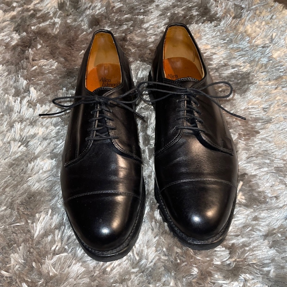 Allen Edmonds 6501 Bergland Cap Toe Oxfords In Black Calf Size 8 1/2